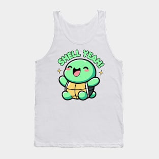 Shell Yeah Cute Turtle Lover Pun Funny Tank Top